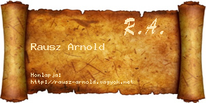 Rausz Arnold névjegykártya